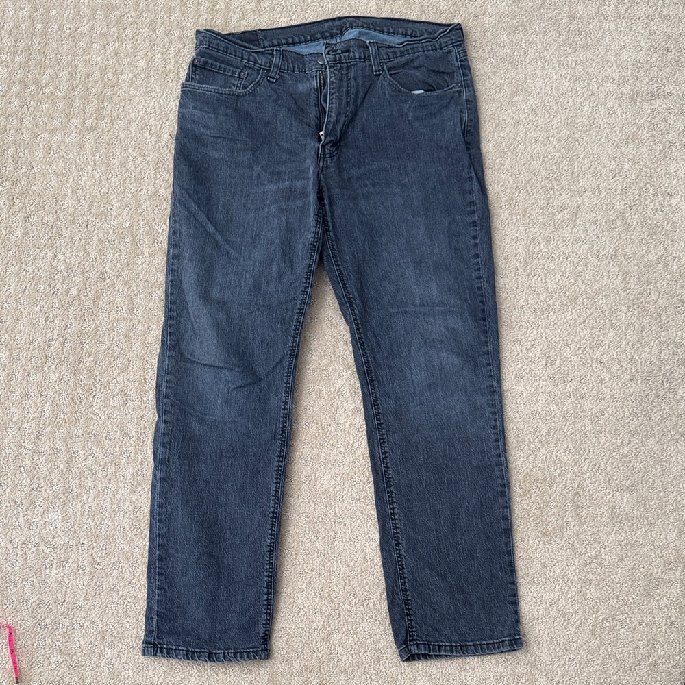 Black Men's Straight-Leg Jeans